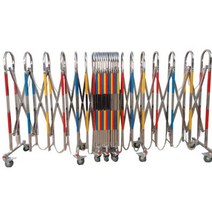 바퀴형 스테인레스 접이식 바리케이트 4m 공사장 주차장 출입통제, 높이 1.1mx 3m