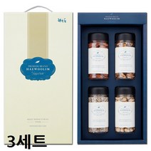 해울림 아몬드 호두 피스타치오 해바라기씨 비타민 e b 식이섬유 식물성지방 건크랜베리 견과류 믹스 선물 세트 견과 선물세트, 3세트, 720g