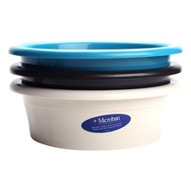 펫메이트 마이크로밴 애견 플라스틱 식기, Blue/White/Black