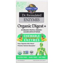 가든오브라이프 Dr. Formulated 소화효소 90츄어블 과일맛 소화효소제 파파인 효소