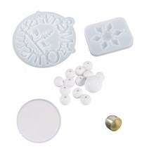 벨 태그와 실리콘 수지 diy 에폭시 펜던트 주조 휴일 축제 크리스마스 장식을위한 눈송이, 스타일B