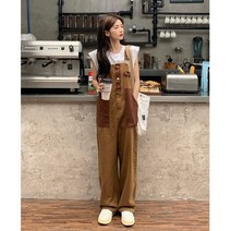 코듀로이 남자 멜빵바지 빅사이즈 서스펜더 데일리 프린트 연예인룩 중년 스트레이트핏 스트릿패션 밴딩