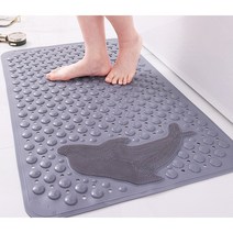 레디박스 욕실 안전 미끄럼방지 돌고래 욕실 매트 대형, 그레이, 1개