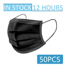 10-600pcs 일회용 블랙 페이스 마스크 Meltblown 필터 안전 마스카라 quirurgicas homologadas masque mouth mask, 02 Black-50pcs