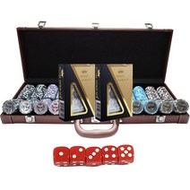 규격 카지노칩 고급 하드케이스 세트 & 스타 카지노칩, 브라운500p (사각칩미포함)