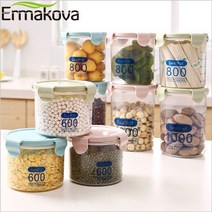 진공쌀통20kg 무선 쌀통 10kg 진공 항아리 ERMAKOVA 밀폐 식품 저장 용기 PP 주방 건조 (쉬운 잠금 포함)