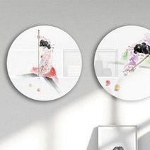 아트박스/꾸밈 bf457-대형원형아크릴액자_당구일러스트(여자), 2.이미지2