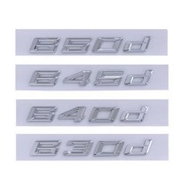 bmw 6시리즈 f12 호환 부품 3D ABS 편지 트렁크 배지 엠블럼 630d 640d 645d 650d 730d 740d 745d 750d 760d BMW GT G32 F01, [01] Chrome Silver, [03] 645d