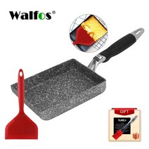 튀김냄비 튀김기 Walfos 프라이팬 타마고야키 오믈렛 블랙 비 스틱 팬 프라이팬 에그 팬 팬케이크 주방 냄비 메이커 아침 식사 냄비 미니 요리, 없음, 4.Gray with Spatula