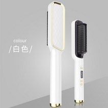 적외선 온열기 찜질기 마사지기 헤어 스트레이트닝 브러시 빠른 가열 빗 컬링 아이언 스타일러 전기 LCD, 03 EU, 03 White_03 EU