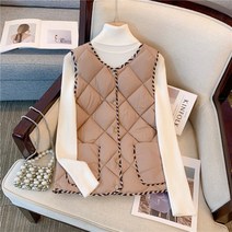 여성룩 코디 한국판 민소매 아우터에 빵빵 패딩 조끼