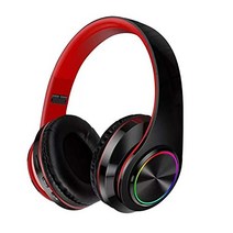 Bluetooth 헤드폰 bluetooth 5.0 무선 헤드셋 밀폐형 접이식 마이크가있는 마이크로 SD 카드 핸즈프리 음악 통화 전화 Skype 회의 재택 근무 유선 무선 양용 오버 이어 헤드폰 (A)