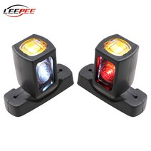 선박용 램프 라이트 12V 24V 트럭 사이드 마커 트레일러 위치 표시 등 LED 측면 RGB 너비 높이 경고 전구 RV 캐러밴 액세서리, 없음
