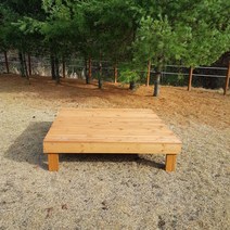 (테이블공장) 1800*960 미니 방부목 평상 실외용 정원 마루 데크평상 간편조립, 도토리색