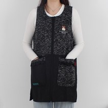 쉬이즈홈 22FW 부엉이 기모 지퍼 니트 패딩 누비 원피스 앞치마, 그레이