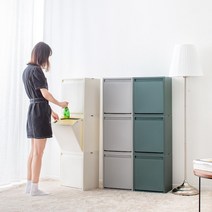 JAJU 자주 내 맘대로 쌓아 쓰는 분리수거함 3가지 색상, 화이트