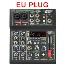 미니 4 채널 오디오 믹서 개별 48V 팬텀 파워 99 DSP 효과 블루투스 USB 컴퓨터, CHINA+black