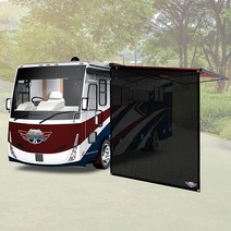 미국발송 Leisure Coachworks RV 차양 사이드 햇빛 가리개 2.7 x 2.1m(9 x 7피트) 블랙 메시 스크린 햇빛 가리개 완벽한 키트 모터홈 캠핑 트레일러 캐노피