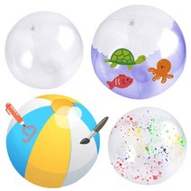 그리기 투명 비치볼 투명공 색칠하기 꾸미기, 비치볼(약21-23cm)