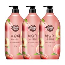 샤워메이트 복숭아 바디워시 과일향, 1200g, 3개