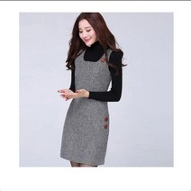 [Myshe]여성 멜빵 모직 원피스 가을 겨울 패션 qxz1025YCmn3