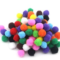 [홈앤스쿨] 칼라 뿅뿅이 (20mm) 폼폼이 솜방울 단색 혼합색상 일반, 빨강