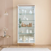 모던탑21골드-프리미엄 800-5단 유리 장식장 피규어 진열장, 골드-프리미엄 800-5단 장식장(화이트)