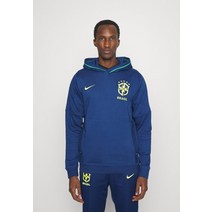 나이키 퍼포먼스 스웻셔츠 재킷 맨투맨 티셔츠 브라질 CBF 트래블 후드 - 집업 코스탈 블루/그린 스파크/다이나믹 옐로우 138995