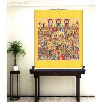 옥황상제 종합 탱화 장식 그림 두루말이 걸이 그림 인테리어 선물 장식 종교 법당 불당, 폭95높이120그림85x85