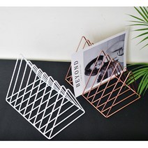 삼각 스탠드 책꽂이 골드 블랙 화이트 인테리어 틈새 사무실 3단 / 이케아 스타일, 로즈골드