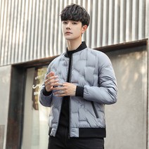 화이트 오리털 고급 패딩 조끼 야상 점퍼 남성 보온 방한 코트