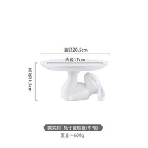 애프터눈 티 세트 홈 파티 디저트 플레이팅 커피 타임nordic fruit plate cute bunny plate 세라믹 플레이트 케이크 스탠드 홈 플레이트 주방 용품 스시, 1-1pcs-8 인치