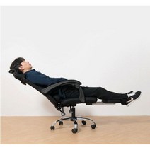 게이밍 사무실 사무용 푹신한 편안한 튼튼한 눕는 의자 침대형 리클라이닝 목받침 고가, 블랙
