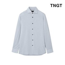 TNGT 95 100 사이즈 화이트 세미와이드카라 조직물 스트라이프 드레스셔츠