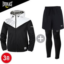 에버라스트 여성용 프로선수용 다이어트 땀복자켓+우븐 4부 반바지+테크핏 타이즈 3종 세트 E-530U+E-898P+E-958U 윈드브레이커 스포츠 상하의 3종 세트
