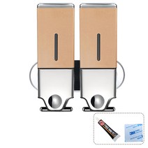 비엔티 무타공 물비누 디스펜서 샴푸걸이 주방 세제 리필, 무타공 설치, BM201 2구 물비누통, 골드, 1개