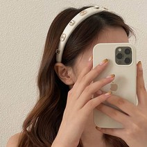 씨디 진주 포인트 헤어밴드 머리띠