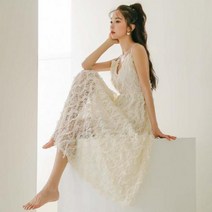 빈티지 무드 테슬 레이스 여성 롱 원피스