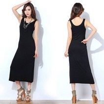 블랙 민소매 디자인 원피스 롱맥시 여성의류코디 무지 스트라이프 여름 여자 나시 여성 롱