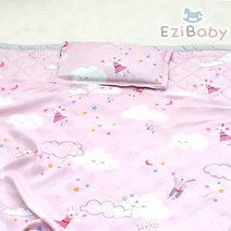 이지베이비 여름 시원한 인견이불+패드+베개(마이크로화이바베개솜) 아기 베이비 유아동 침구세트, 폴라랜드핑크 인견이불3종SET_마이크로