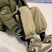 남성 보온 눈길 덕다운 팬츠 겨울 외부 착용 오리털패딩바지