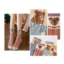 곰돌이 소녀 입체 양말 세트