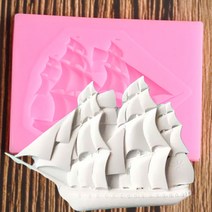 홈 베이킹 요트 퐁당 금형 DIY 파티 케이크 장식 도구 3D 실리콘 폴리머 클레이 주방 베이킹 초콜릿 설탕