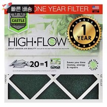 Castle Filters 1년 HVAC 퍼니스 필터 MERV 8 14x30x1 1개 (1팩) 391684, MERV 8 - High Flow, 20” x 36” x 1”