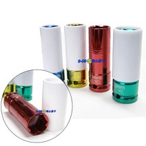 휠너트소켓 휠볼트렌치 알로이휠보호소켓 얇은소켓 1/2인치 휠너트 소켓 17mm~22mm AT6016A, 17mm