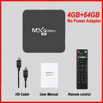 4K MXQ 프로 스마트 TV 박스 S905L HD 3D 안드로이드 11.1 2.4G 와이파이 미디어 플레이어 셋톱 박스-전원, 01 4G-64G