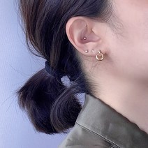 그린레몬 925실버 무알러지 여자 남자 18K 골드 필드 미니 작은 심플 데일리 볼륨 원형 펜던트 이어링 귀걸이 선물 쇼핑몰