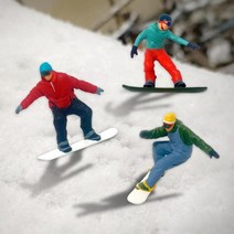 3pcs ho 87 미니 스키 그림 테이블 장면 철도 용품 장식품, d