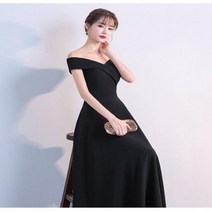 파티드레스 신제품 봄 여성 패션 기질 우아하고 아름다운 한마디 숄더 드레스 저렴한 도매