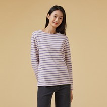 [JAJU/자주] 여 BETTER_코튼 루즈핏 보트넥 티셔츠_퍼플